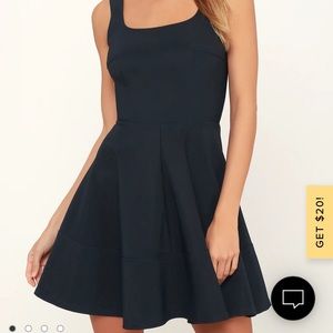 Black figure flattering mini dress